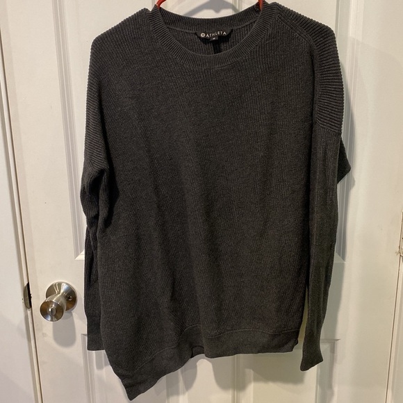 Athleta Silk and Tencel Blend Asymmetrical Hem Sweater - Picture 2 of 12